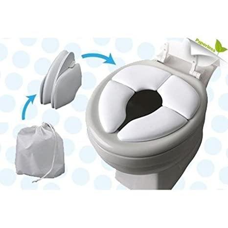 Folding padded online toilet seat