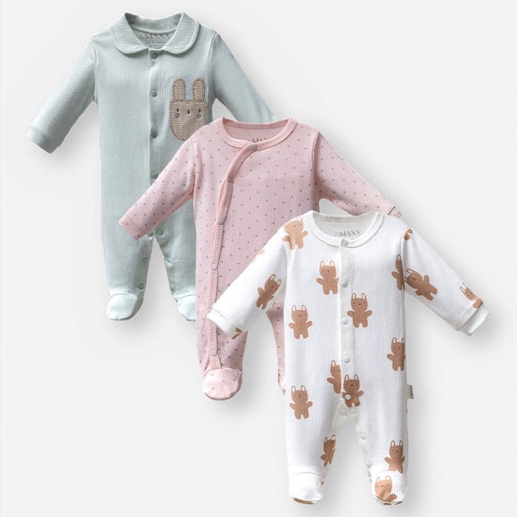 Rabbit Jumpsuit 0/3-3/6-6/9 m 3p