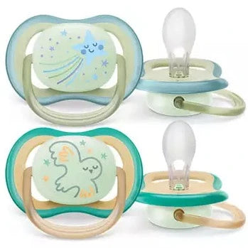 Ultra Air Night Time Soother Pack of 2, 0-6M BOY
