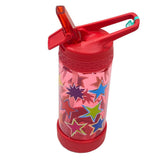 Water Bottle System Stars Graphics, 500ml Red