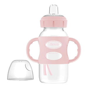 Wide-Neck Sippy Spout Bottle Silicone Handles, 270mL, Light-Pink, 6m+