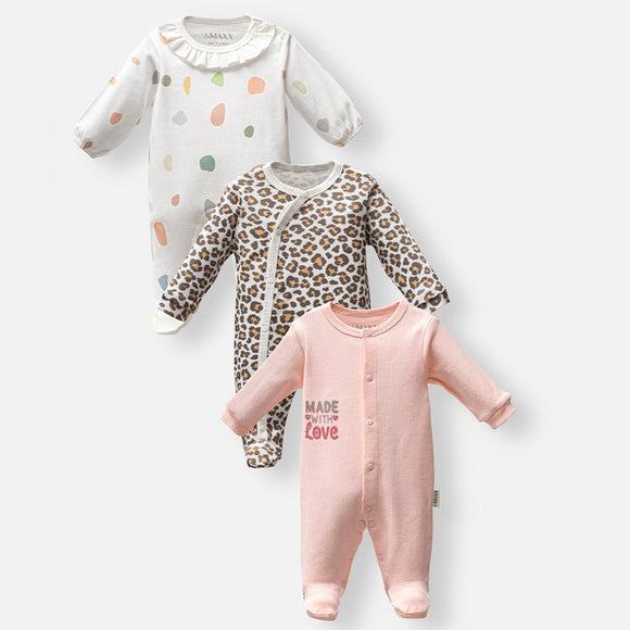 LEOPARLI Jumpsuit 0/3-3/6-6/9 m 3p