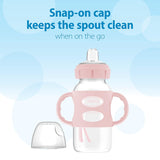 Wide-Neck Sippy Spout Bottle Silicone Handles, 270mL, Light-Pink, 6m+