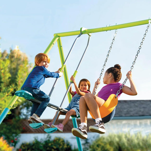 Colourful Swing Set, Seat and Swing, 249 x 249 x 203 cm