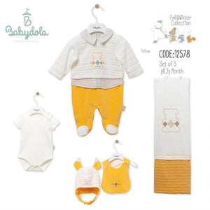 BABYDOLA  NEWBORN VELVET SET/5P  0-3m