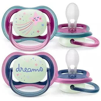 Ultra Air Soother Night Time Pack of 2, 6-18M GIRL