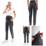 Maternity Mom Jeans Grey