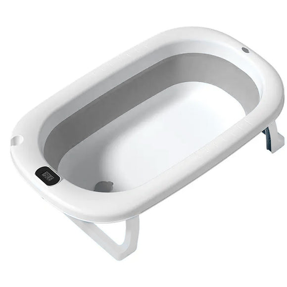 Baby Rubber Foldable Pop Up Bathtub White&Grey