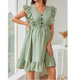 Maternity Summer Ruffle Trim Dress