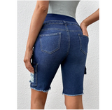 Maternity Adjustable Waist Denim Shorts