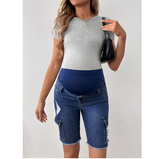 Maternity Adjustable Waist Denim Shorts