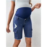 Maternity Adjustable Waist Denim Shorts