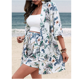 Maternity Kimono Top And Shorts Two-Piece Set