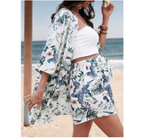 Maternity Kimono Top And Shorts Two-Piece Set