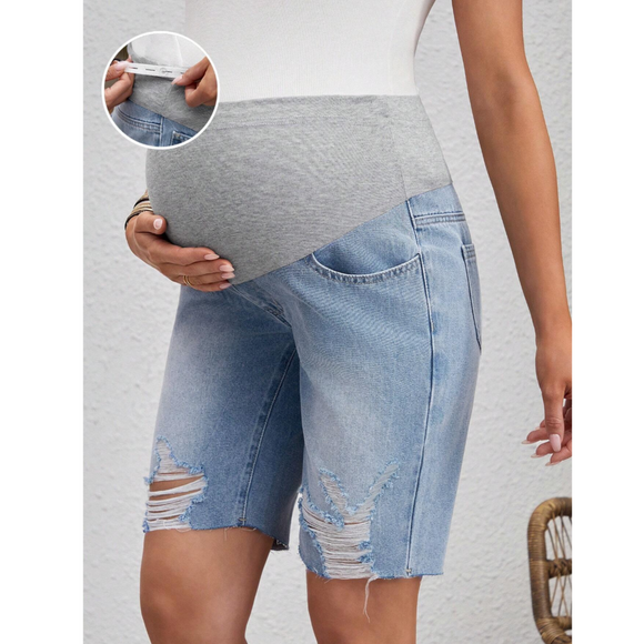 Denim Shorts With Belly Support