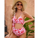 Maternity Floral  Neck Bikini Set