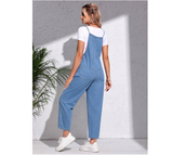 Maternity Patched Pocket Denim Overalls Without Tee