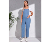 Maternity Patched Pocket Denim Overalls Without Tee