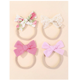 5pcs Baby Bow Decor Hair Band PINK