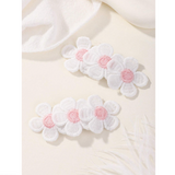 2pcs Flower Decor Kids Bangs Hair Clips, Cute Baby Hair Accessories