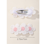 2pcs Flower Decor Kids Bangs Hair Clips, Cute Baby Hair Accessories