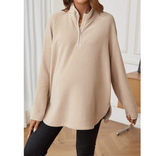 Maternity Half Zip Raglan Sleeve Fleece Tee