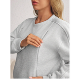 Maternity Breastfeeding Sweatshirt GRAY