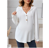 Maternity Hooded Loose Casual Sweatshirt