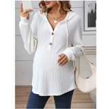 Maternity Hooded Loose Casual Sweatshirt