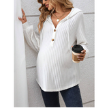 Maternity Hooded Loose Casual Sweatshirt