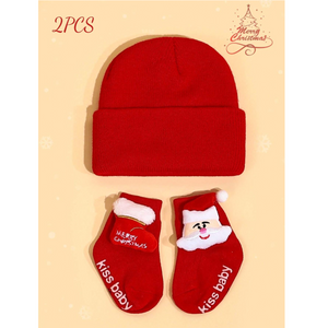 Christmas Knitting Hat and Socks Set 6-12M