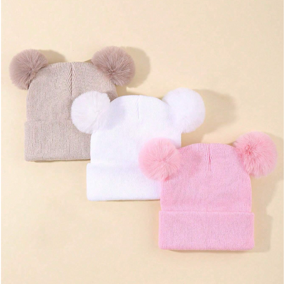 3pcs Kids Baby hats  Knitted girls