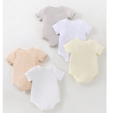 5pcs Button Front Solid Bodysuit