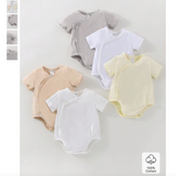 5pcs Button Front Solid Bodysuit