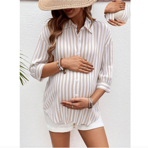 Maternity Outdoor Lightweight Button-Up Nursing Shirt