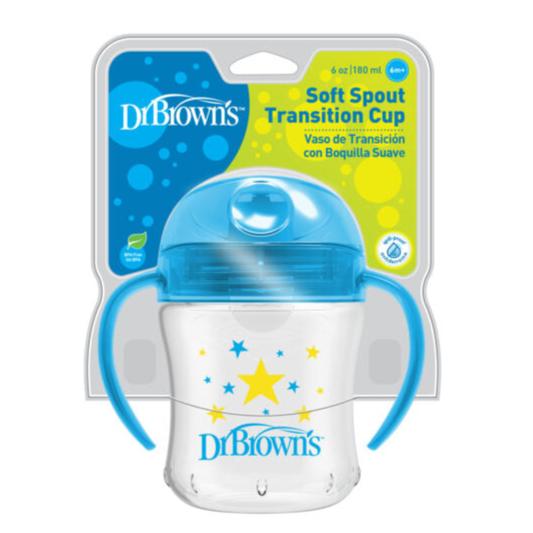 Soft-Spout Transition Cup with Handles Blue Deco, 180ml