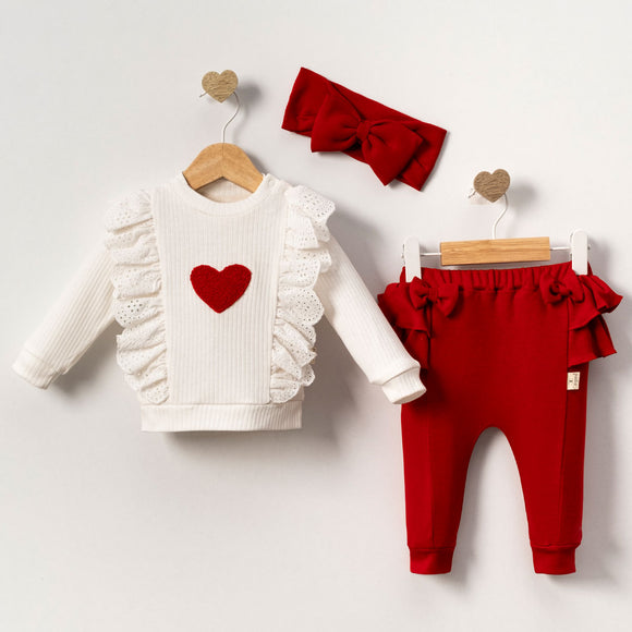 RED GIRL 6-9-12m 3-Piece SET