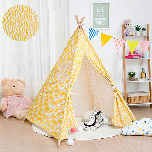 Teepee fabric Tent White & Yellow