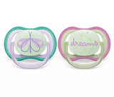 Ultra Air Night Time Soother Pack of 2, 0-6M GIRL