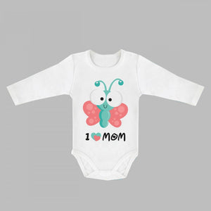 I LOVE MOM bodysuit butterfly