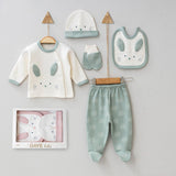 baby set 5 pics 0-3m Rabbit embroidery