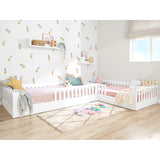 Montessori bed white barrier 90*190cm