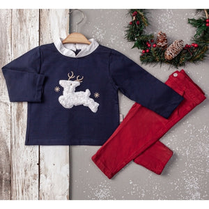 DEER EMBROIDERED set  6-9-12-18 m